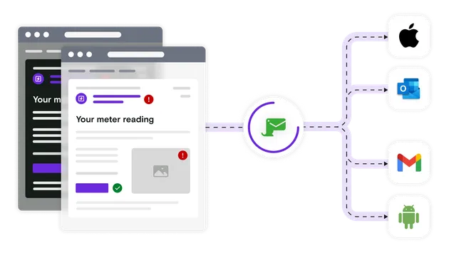 Light and dark mode emails with email client logos