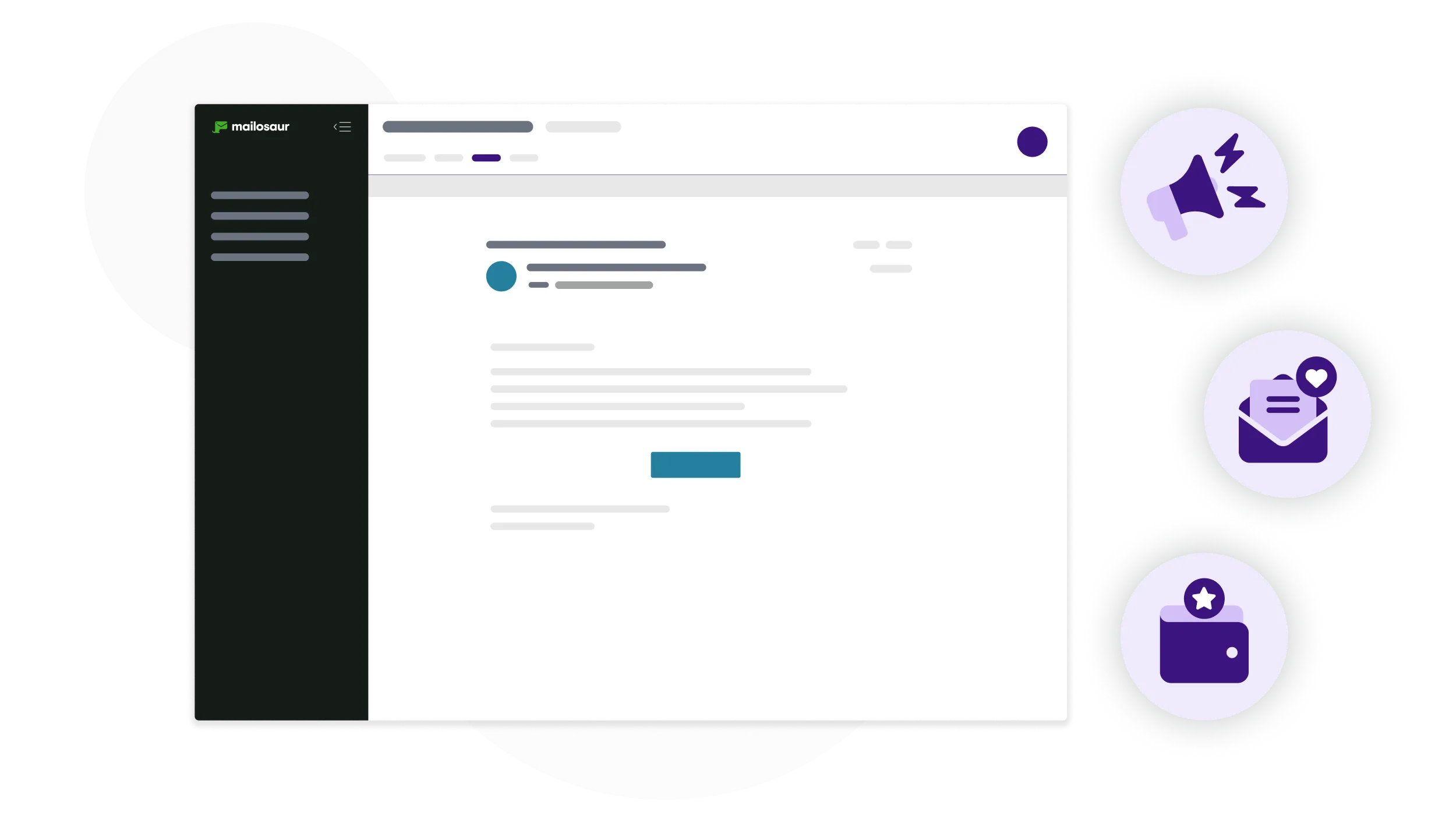Dashboard with email campaigns and promotion icons