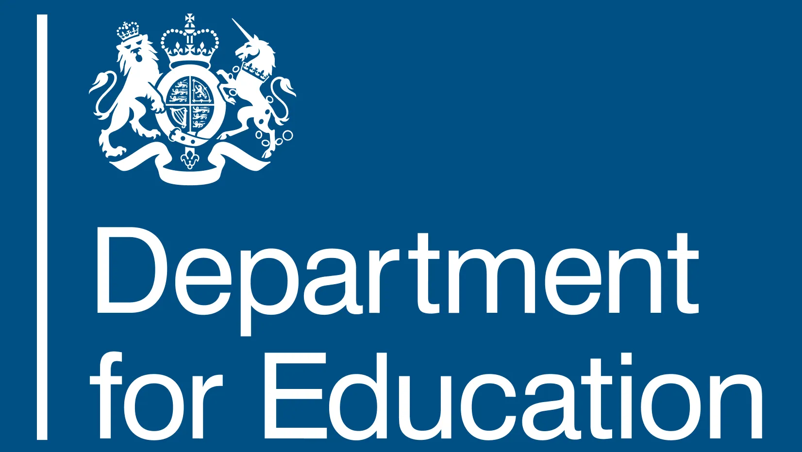 Department for Education logo on blue background