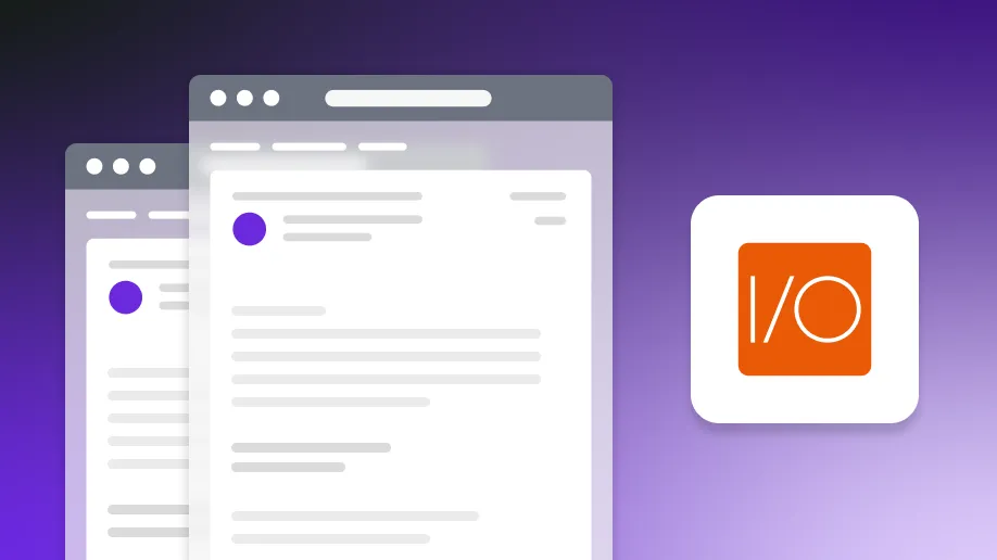 Email illustrations with WebdriverIO logo on gradient background