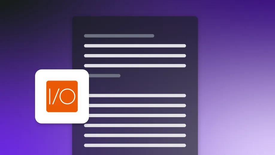 Document with WebdriverIO logo on gradient background