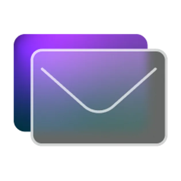 Purple and blue gradient envelope icon