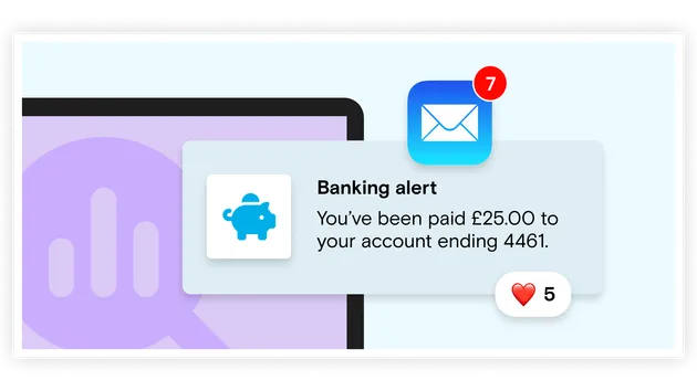 Banking alert notification via email