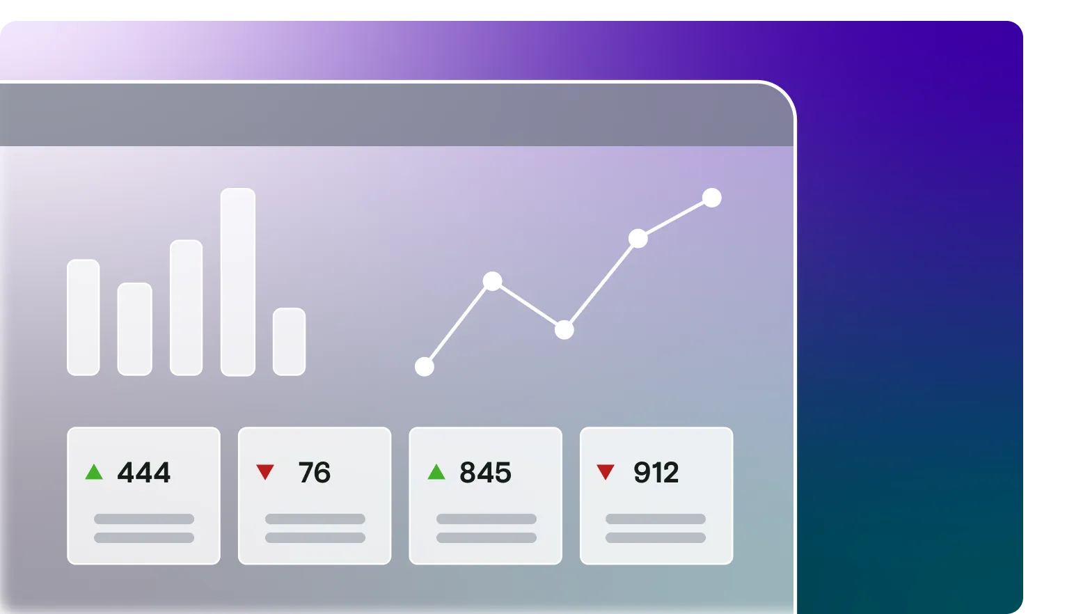 Dashboard illustration on gradient background