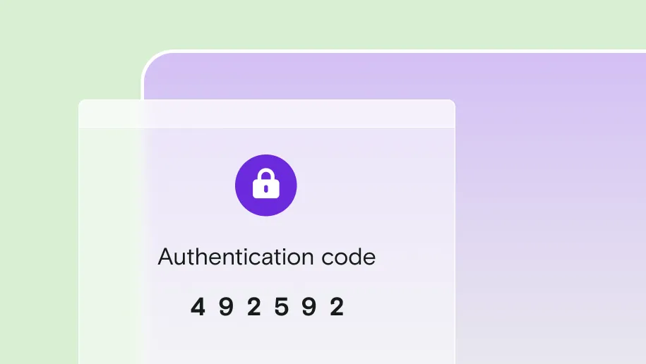 Illustration of authentication code entry with padlock icon.