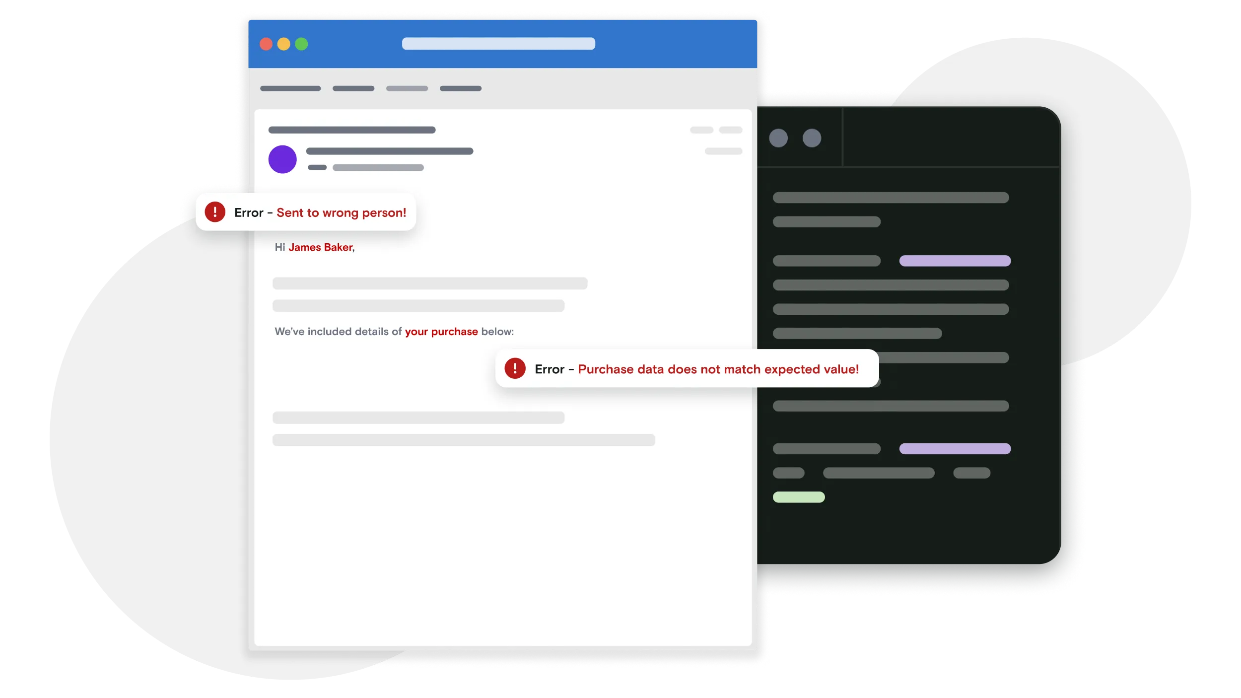 Outlook window with error alerts