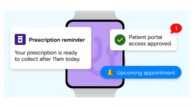 Prescription reminder notification on watch