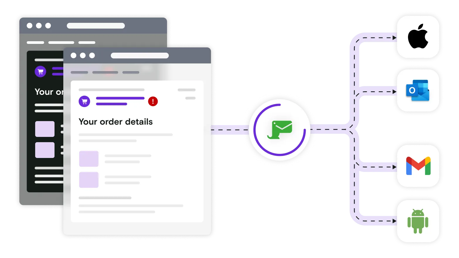 Light and dark mode emails with email client logos