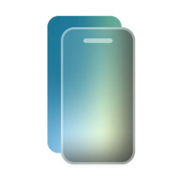 Blue and green gradient mobile phone icon