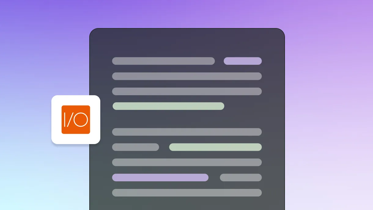 Webdriver IO logo on code window on gradient background