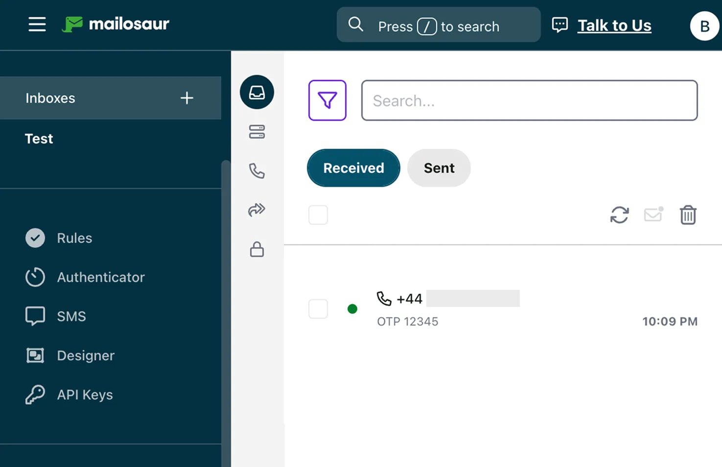 JMeter showing a Sampler for testing SMS 2FA/MFA codes using Mailosaur.