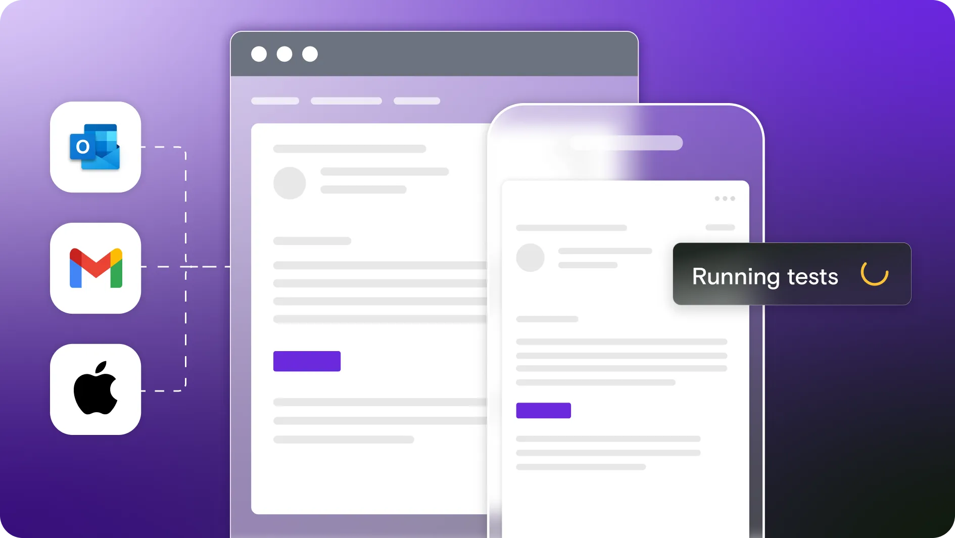 Email preview illustration on gradient background