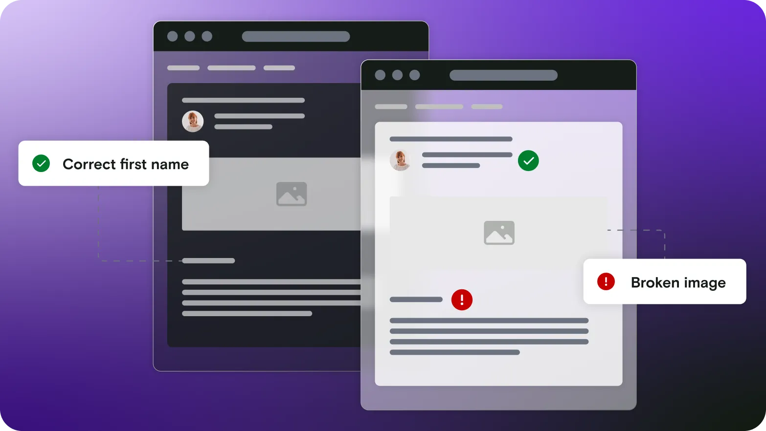 Image showing automated email testing on gradient background
