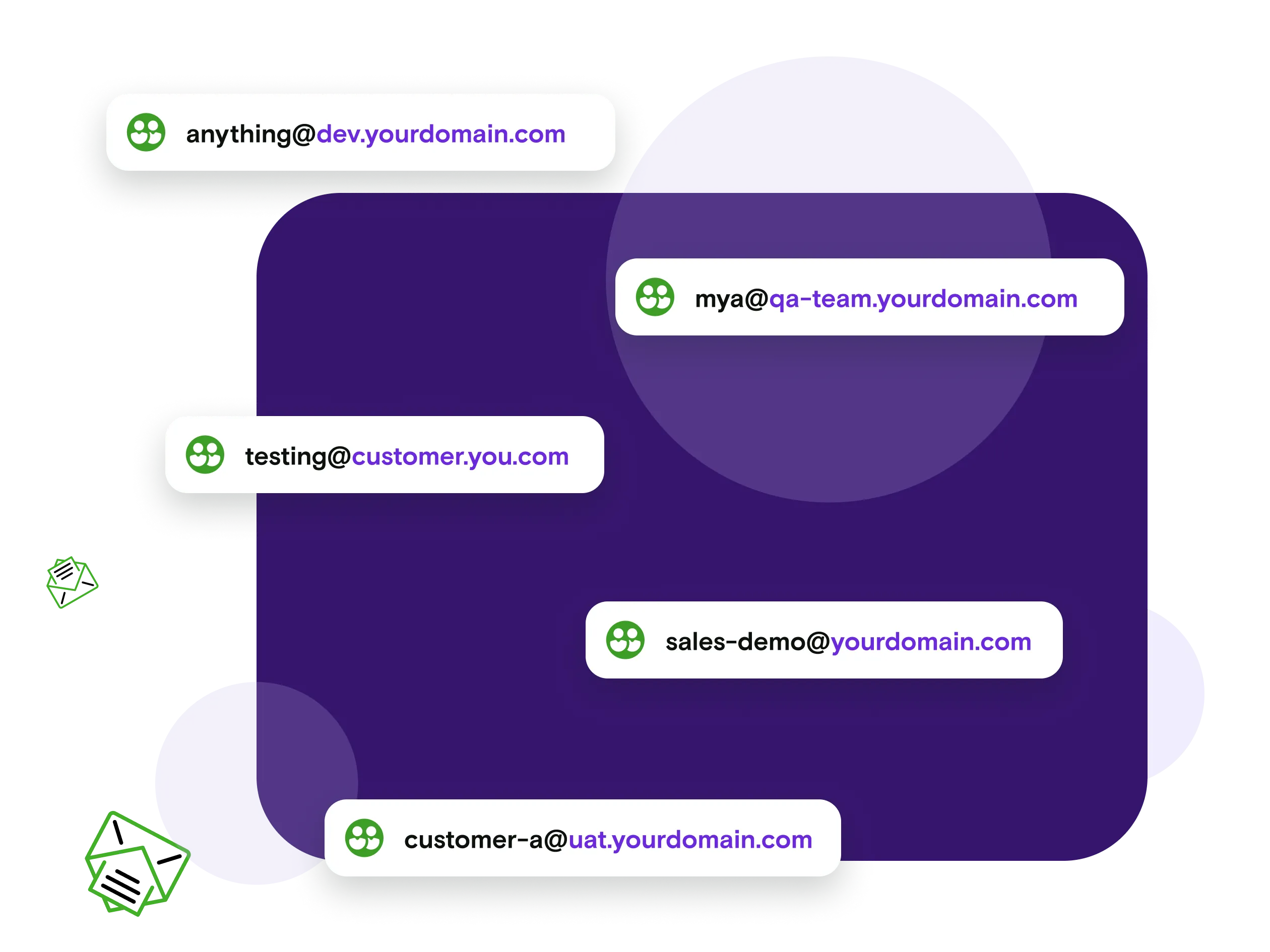 Various email address using a custom, recognisable domain name